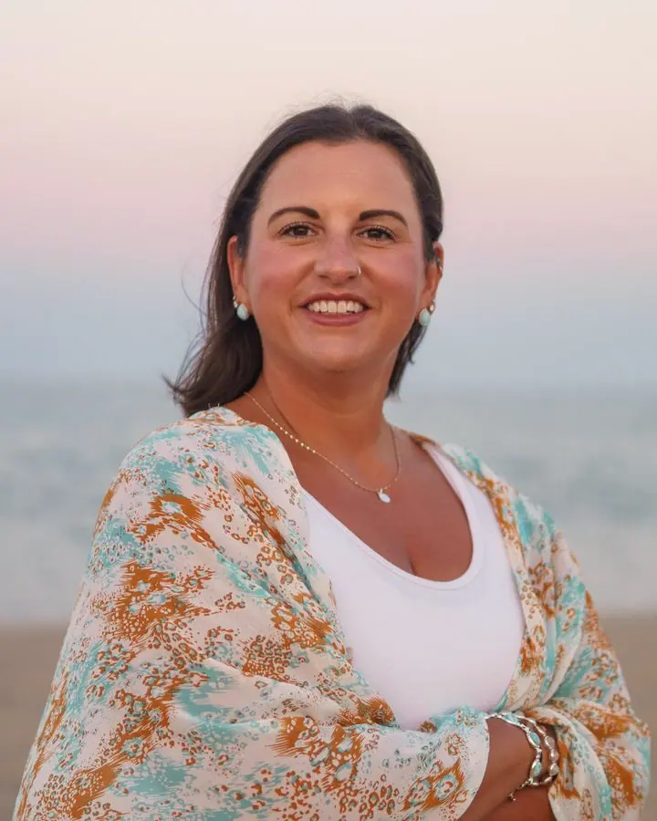 Sarah Coleman at the Chesapeake Bay at dusk